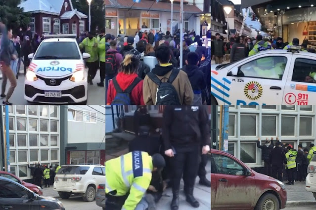 Batalla campal en el centro de Ushuaia