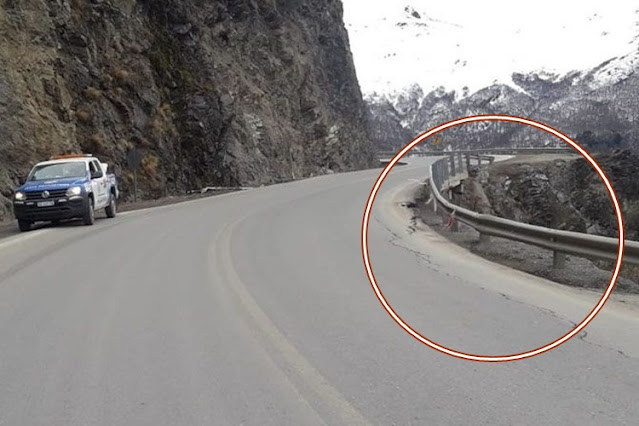 Alertan por aparición de grietas en la ruta 3 a la altura del Paso Garibaldi