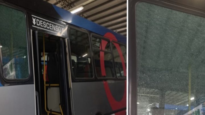 Vandalismo: rompieron el vidrio de una unidad del transporte público