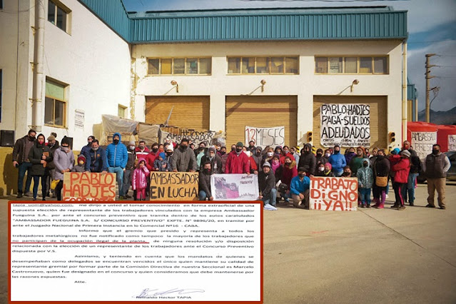 Ambassador: Tapia y Castronuovo de la UOM Ushuaia, son dos traidores