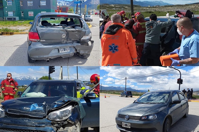 Choque en Ushuaia con una mujer lesionada
