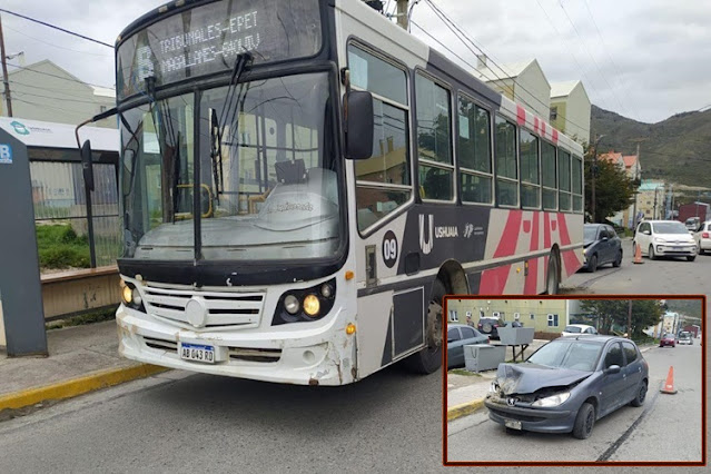 Conductora ebria, sin licencia, ni seguro, choco contra un colectivo municipal en Ushuaia