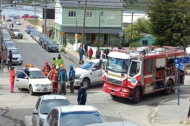 Choque en San Martin y Don Bosco en Ushuaia