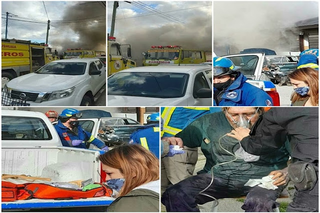 Incendio en Ushuaia, con un lesionado por graves quemaduras