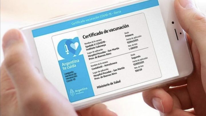 Habilitan la descarga del certificado digital de vacunación