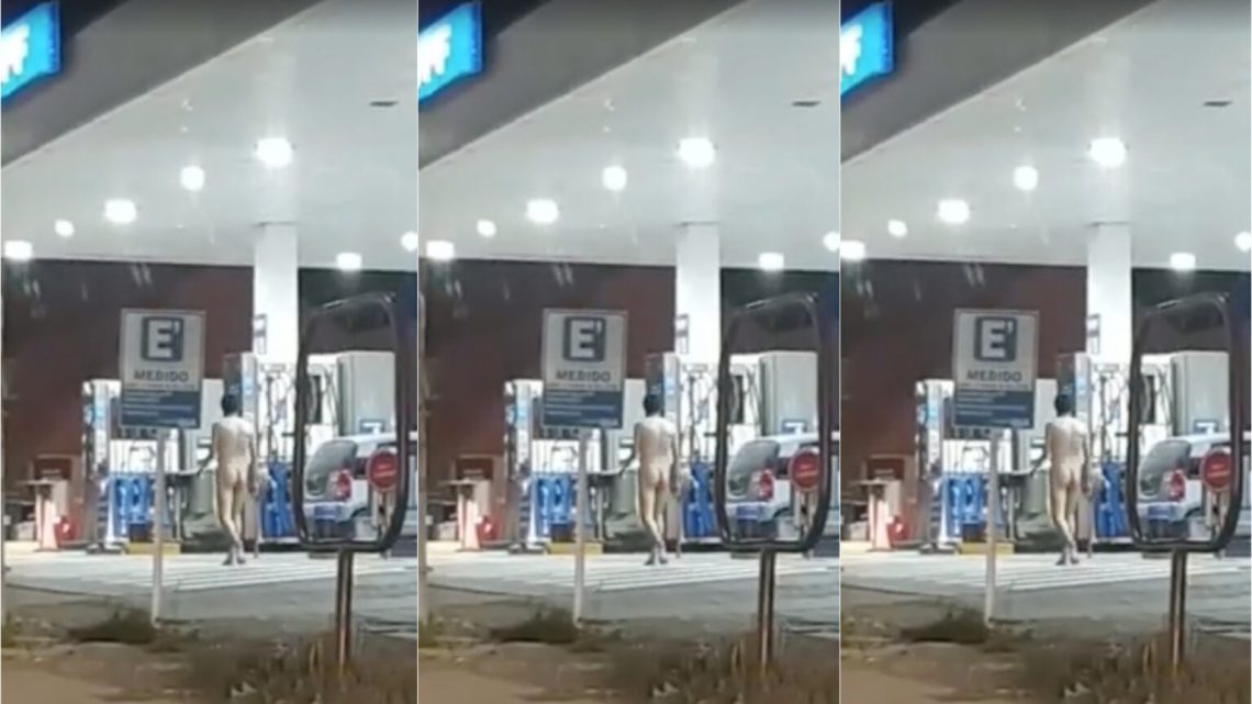 Desnudo y furioso, apedreó los vidrios de una casa