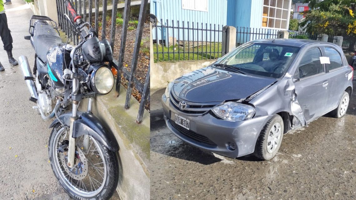 Motociclista se fractura una pierna al chocar con un automóvil Motociclista se fractura una pierna al chocar con un automóvil