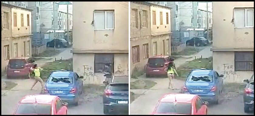 Policía enfurecida rompió los vidrios del auto de su pareja y le arrojó un elemento contundente por la cabeza