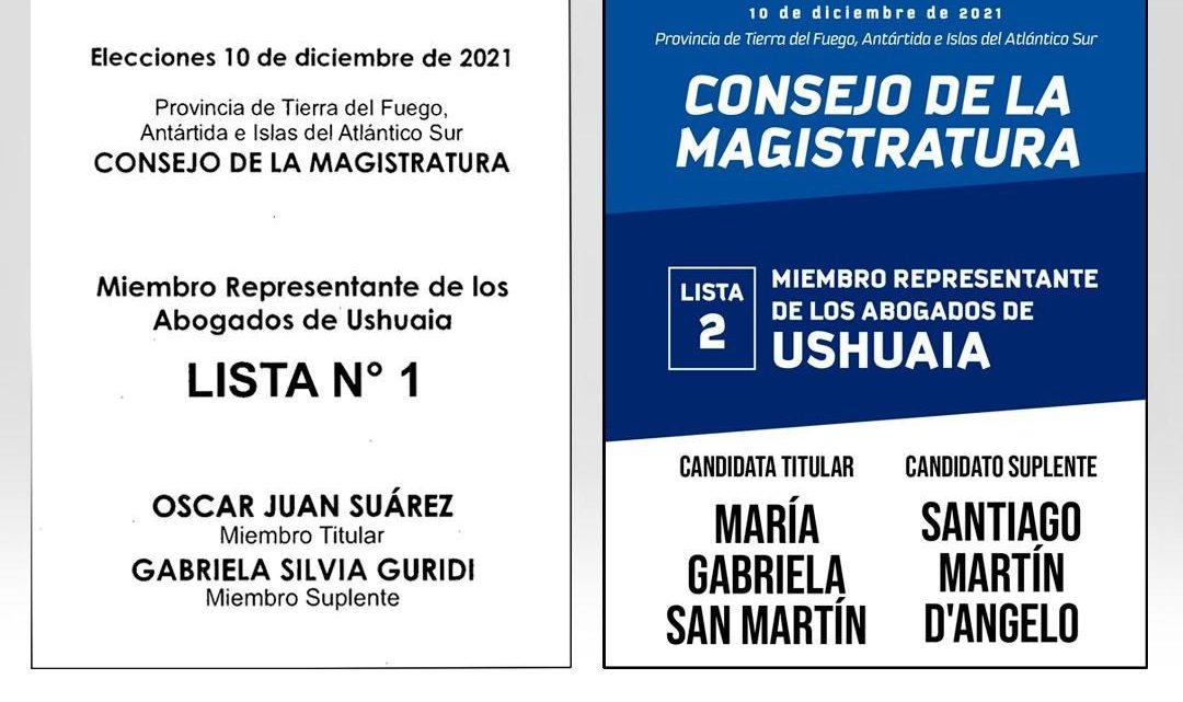Consejo de la Magistratura: Oficializan boletas de las listas de Ushuaia Consejo de la Magistratura: Oficializan boletas de las listas de Ushuaia