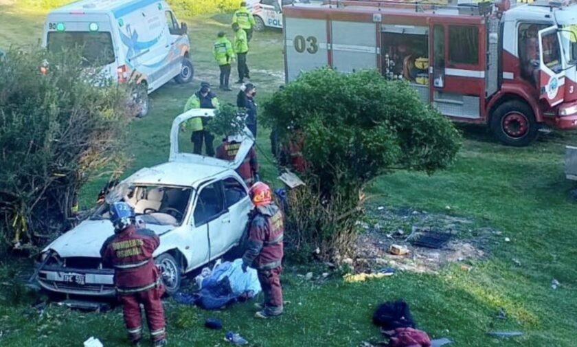 Cayeron con su vehículo desde la ruta al camping y se salvaron