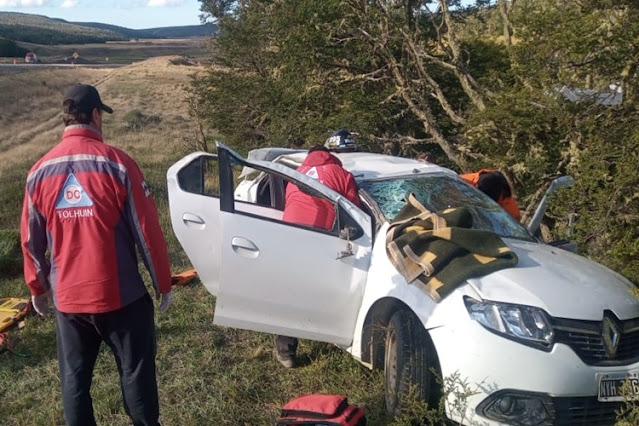 Choque y vuelco en la Ruta 3, con lesionados