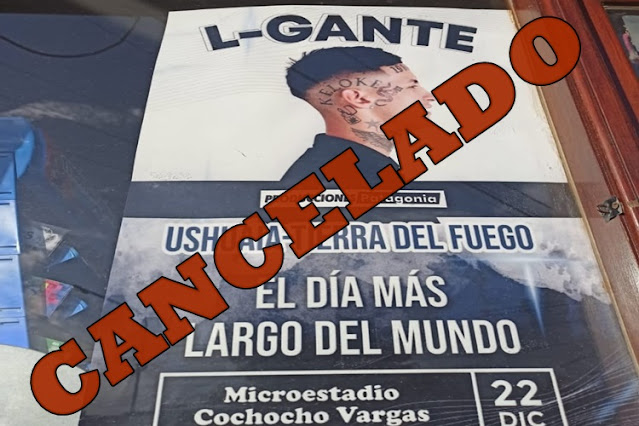 L-Gante cancelado en Ushuaia por falta de venta de entradas