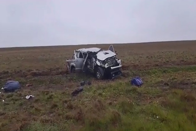 Despiste y vuelco en la Ruta 3, tres personas heridas