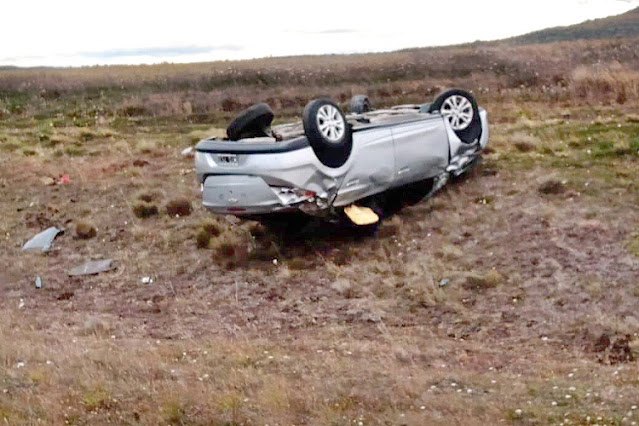 Vuelco en la Ruta 3, cinco personas trasladadas al Hospital