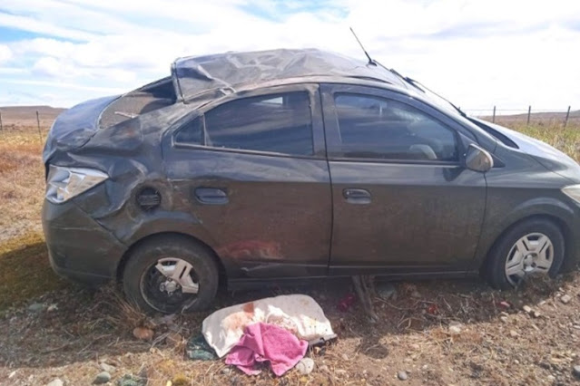 Vuelco en la Ruta 3, los 5 ocupantes trasladados al Hospital