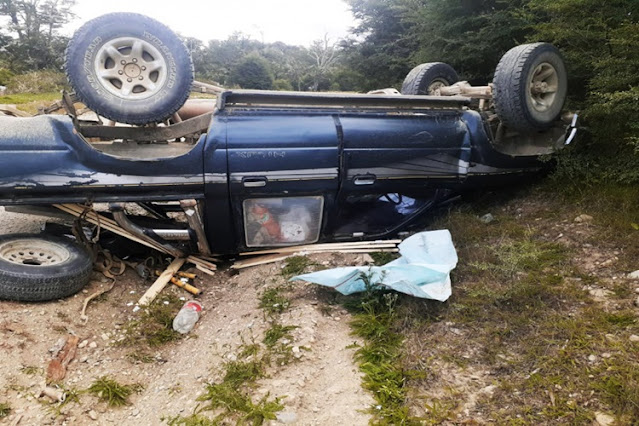 Volcó y culpo a una camioneta de Vialidad Provincial por el hecho