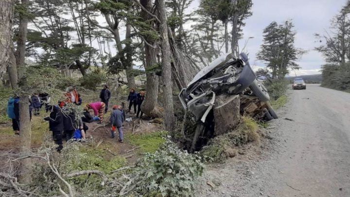 Seis personas heridas tras el violento impacto de una combi contra un árbol