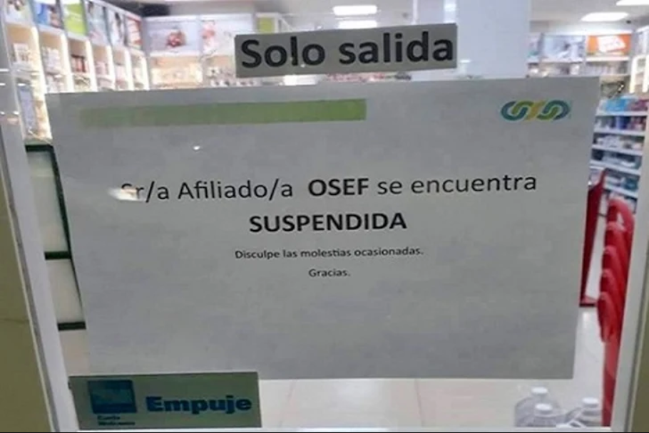 OSEF intimo a las Farmacias informar si dan cobertura o no, a pesar de la millonaria deuda