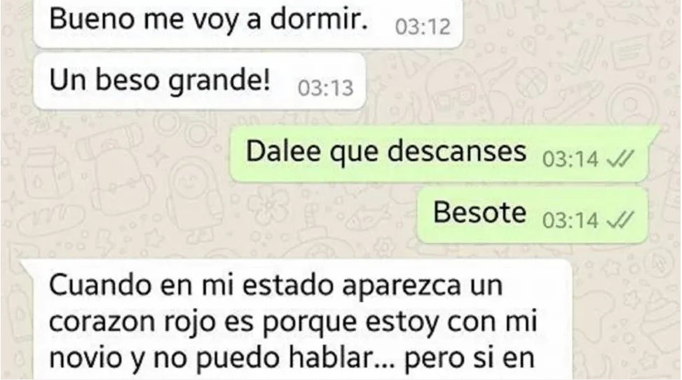 La retorcida estrategia que utiliza una joven para avisarle a su “amante” que puede hablarle por WhatsApp sin que el novio se entere