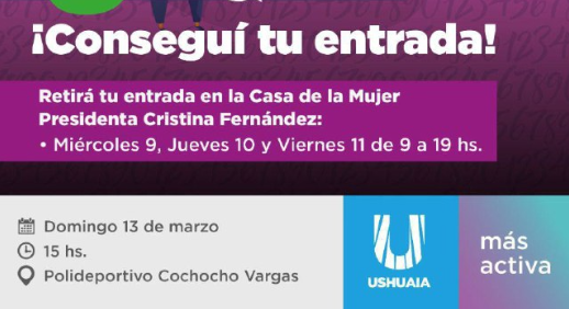 LA MUNICIPALIDAD DE USHUAIA INVITA ESTE DOMINGO AL MATEBINGO DE LA MUJER