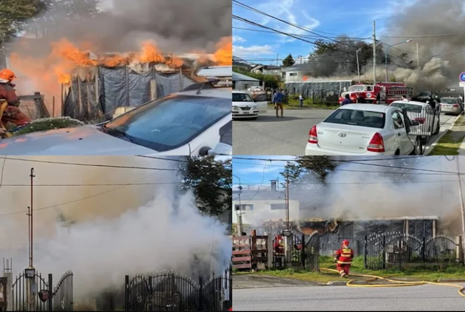 Incendio en Ushuaia, un bombero lesionado Incendio en Ushuaia, un bombero lesionado