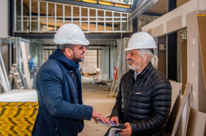 EL INTENDENTE WALTER VUOTO SE REUNIÓ CON EL RECTOR DE LA UNTDF Y RECORRIÓ LAS OBRAS DE AMPLIACIÓN DE LA UNIVERSIDAD