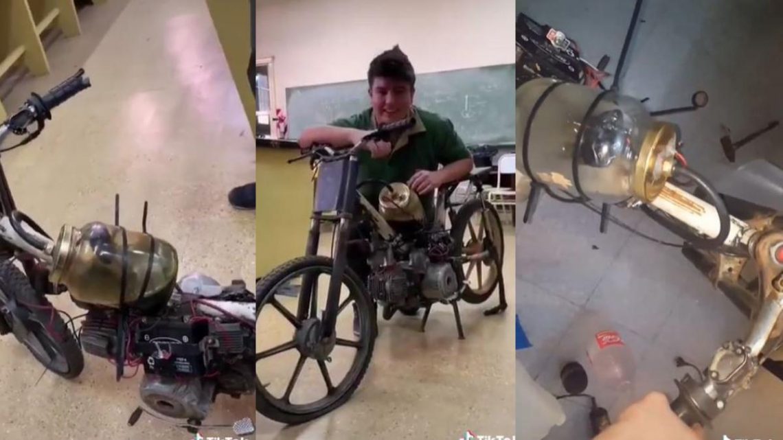 Tiene 18 años y diseñó una moto que funciona con agua salada usando su hidrógeno