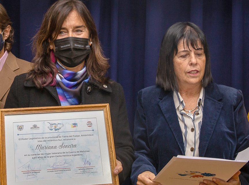 Homenajearon a la VGM Mariana Soneira por su participación en el conflicto de 1982