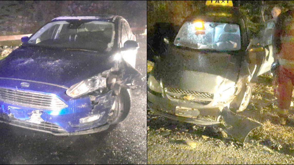 Taxista y pasajera resultan heridas en un choque