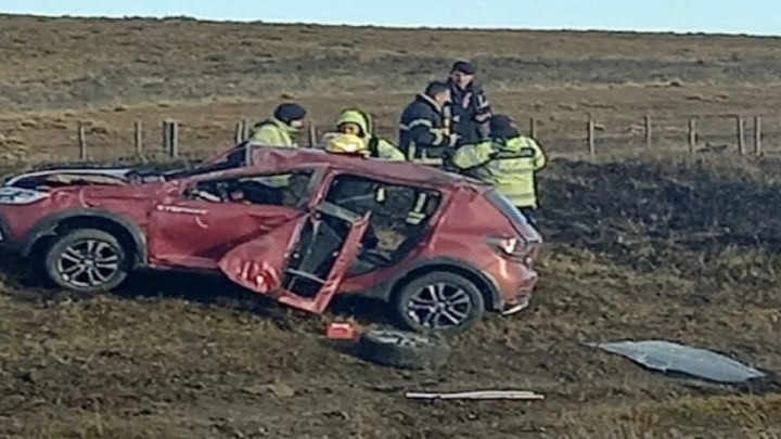 Despiste y vuelco en la Ruta 3, un lesionado