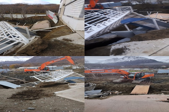 Colegio de Ushuaia sin clases por el derrumbe de la escalera de emergencia