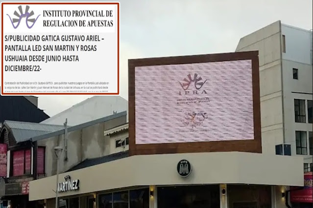 Una ayudita del IPRA por 700.000 mil pesos por publicidad en el Cafe Martinez de Ushuaia