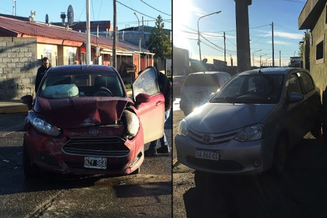 Choque, conductora lesionada y uno de los vehiculos incautados