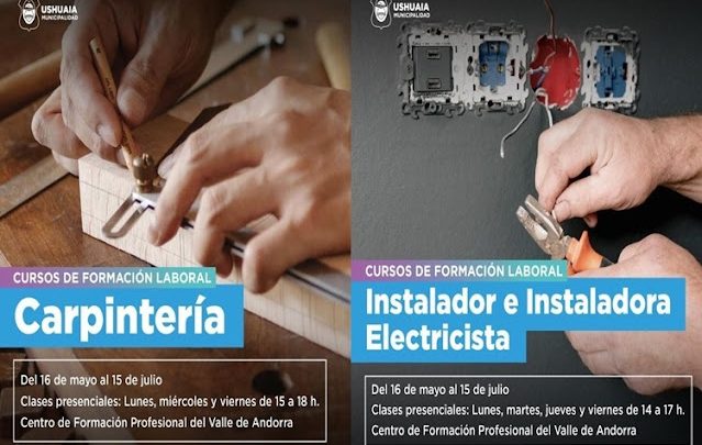 Cursos de formación laboral de Instalador Electricista y Carpinteria