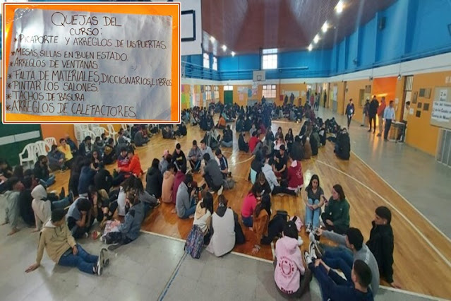Sentada de alumnos por condiciones edilicias del establecimiento