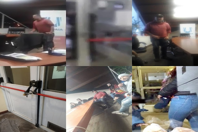 Violenta toma del edificio municipal en Ushuaia reclamando entrega de tierras sin respetar los listados Violenta toma del edificio municipal en Ushuaia reclamando entrega de tierras sin respetar los listados
