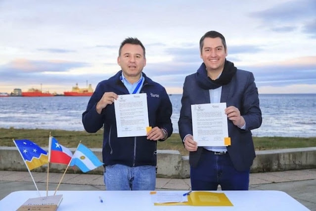 Intendente de Rio Grande viajo a Chile para firmo convenio de turismo con alcalde de Punta Arenas