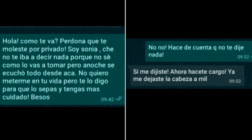«Me gorrió»: escuchó ruidos íntimos en el edificio, se quejó con su vecina «gritona», metió la pata y la conversación se hizo viral «Me gorrió»: escuchó ruidos íntimos en el edificio, se quejó con su vecina «gritona», metió la pata y la conversación se hizo viral