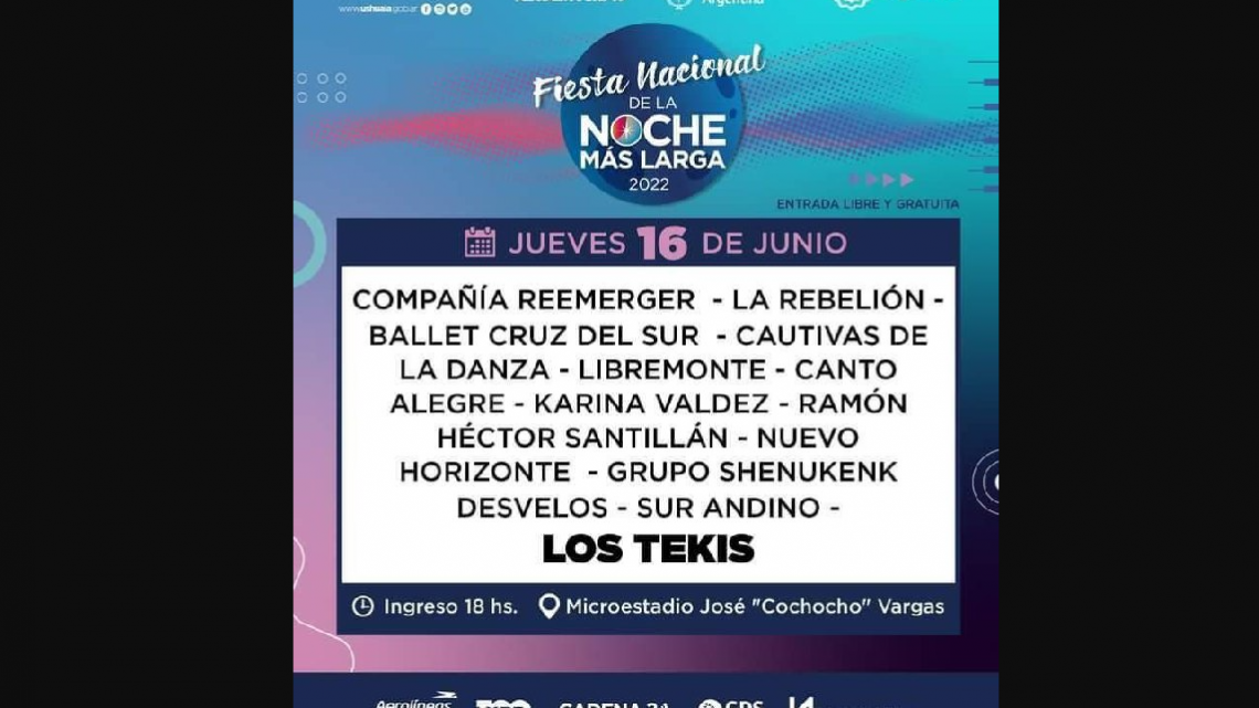 JUEVES DE FOLCLORE EN LA FIESTA NACIONAL DE LA NOCHE MÁS LARGA CON LOS TEKIS Y ARTISTAS LOCALES