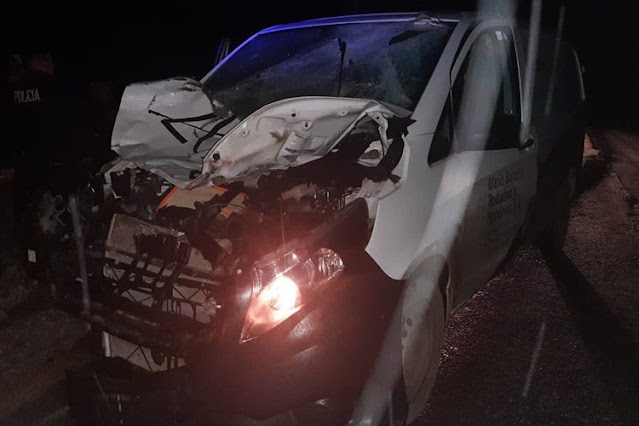 Choque contra un caballo en el ingreso a la Ruta J y la Ruta 3