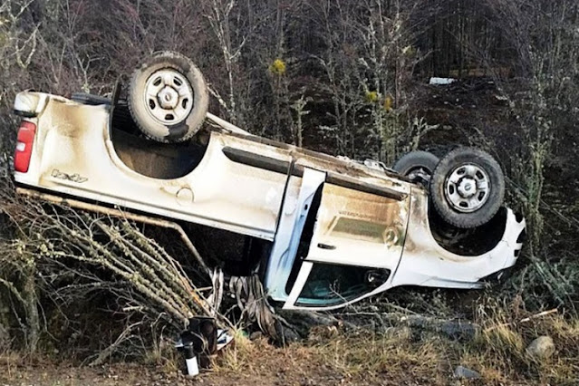 Despiste y vuelco en la Ruta 3