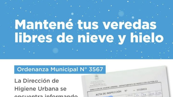 LA MUNICIPALIDAD RECUERDA A LOS FRENTISTAS SOBRE LA OBLIGATORIDAD DE MANTENER LAS VEREDAS LIMPIAS