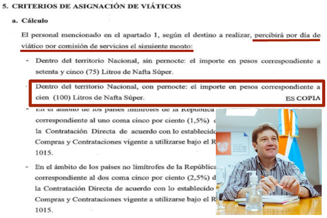 Funcionarios provinciales cobraran sus viaticos al valor que tendra la nafta ese dia, para no perder valor
