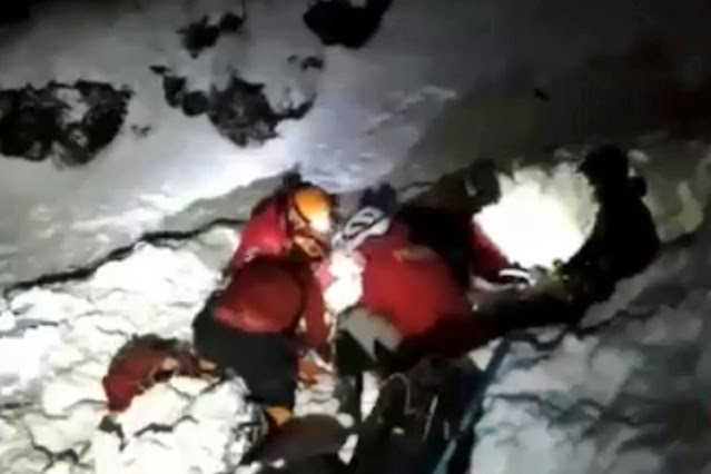 Avalancha en el Glaciar, rescatan en la madrugada a un joven sepultado bajo la nieve