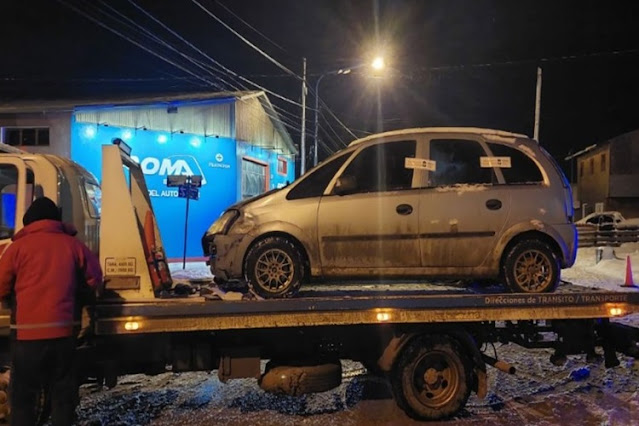 Choque en Ushuaia, uno de los vehiculos incautados