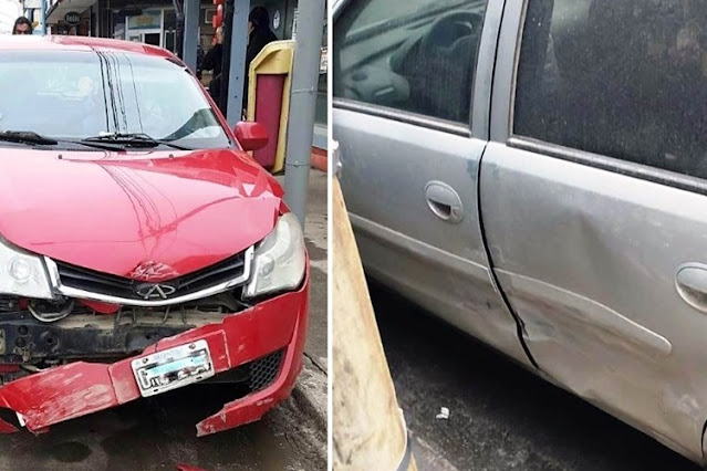 Choque en San Martin y Rivadavia, sin lesionados, uno de los vehiculos incautados