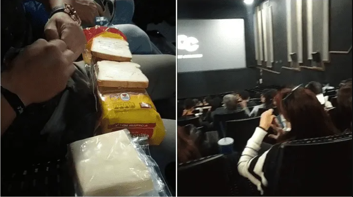 Un joven armó un insólito picnic con sánguches en pleno cine y desató la polémica en TikTok