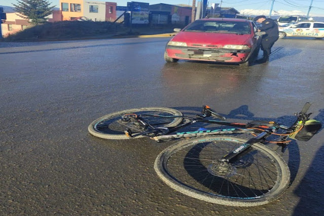 Ciclista atropellada y vehiculo incautado en Ushuaia
