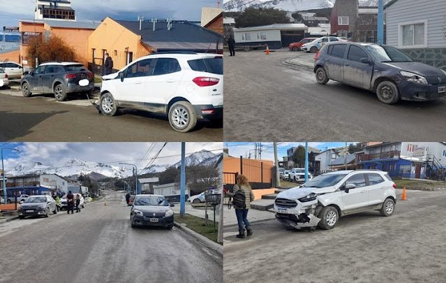 Choque cuatro vehiculos involucrados, una persona lesionada , un rodado incautado en Ushuaia