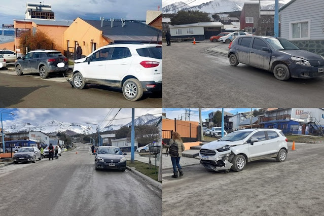 Choque cuatro vehiculos involucrados, una persona lesionada , un rodado incautado en Ushuaia